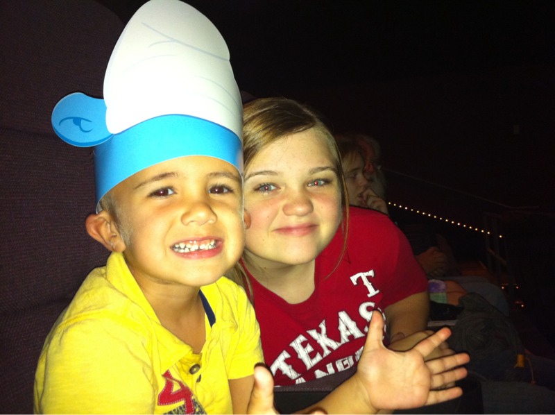 Noah wearing Smurf's Hat, Smurf's Movie 3D