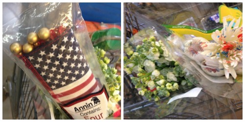 flowers and flag