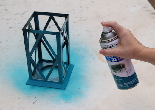 spray paint lanterns