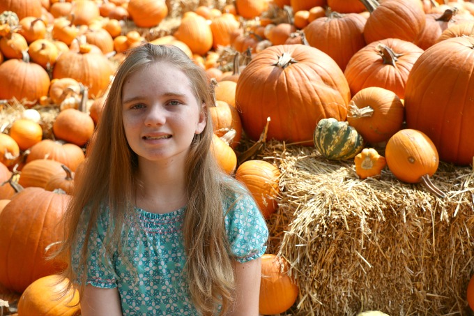 Daughter at pumpkin patch