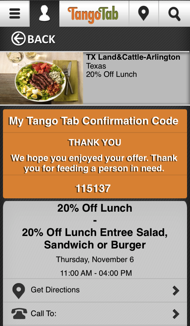 TangoTab Special Offer for Texas Land & Cattle