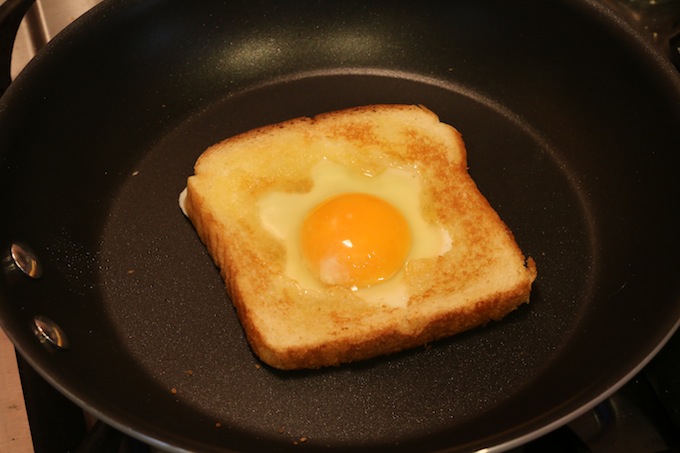 Toast with Egg in shape of snowflake