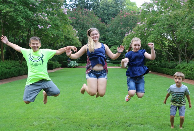 Kids Jumping in the Air for Photo