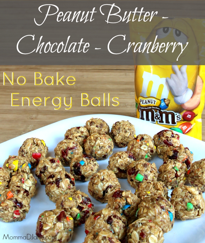 Peanut Butter Chocolate Cranberry Energy Balls