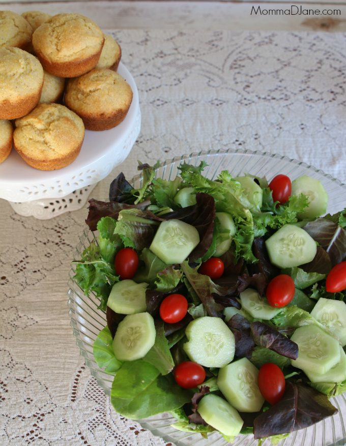 corn bread and salad