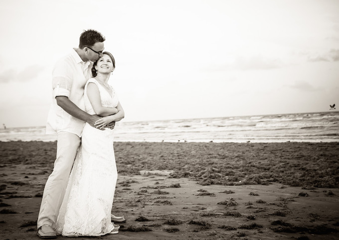 Bride and Groom on Beach