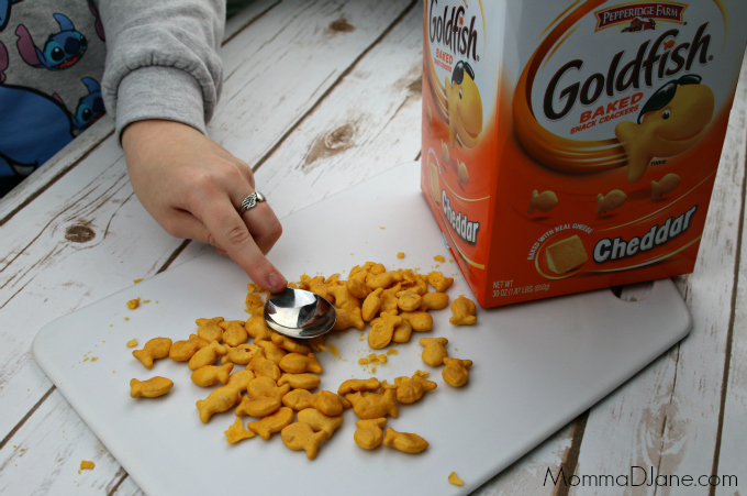 crush goldfish crackers