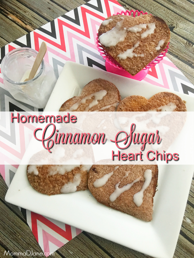 Homemade Cinnamon Sugar Heart Chips