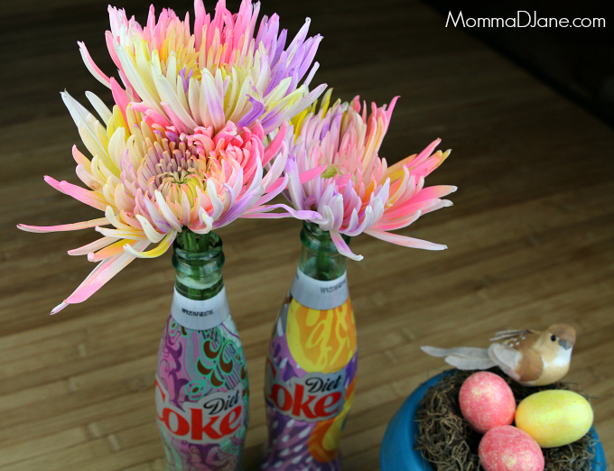 Spring Flowers in Diet Coke Bottles