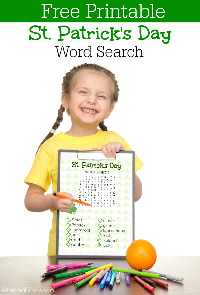 St. Patrick's Day Word Search Free Printable