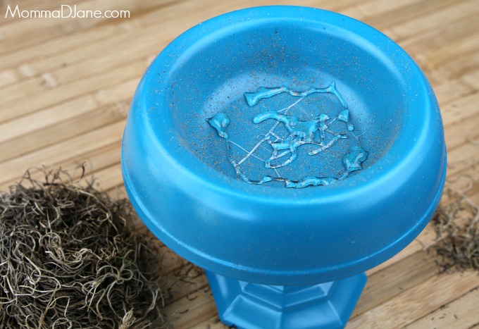 add hot glue for nest