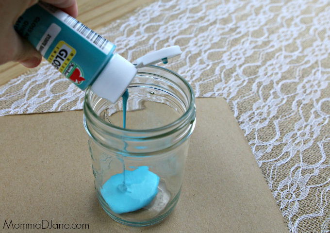 add paint to mason jar