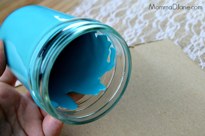 paint cover the inside of jar
