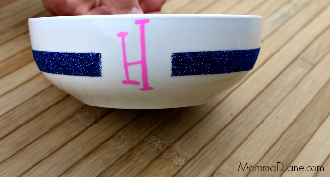 diy customized cat food bowl with glitter