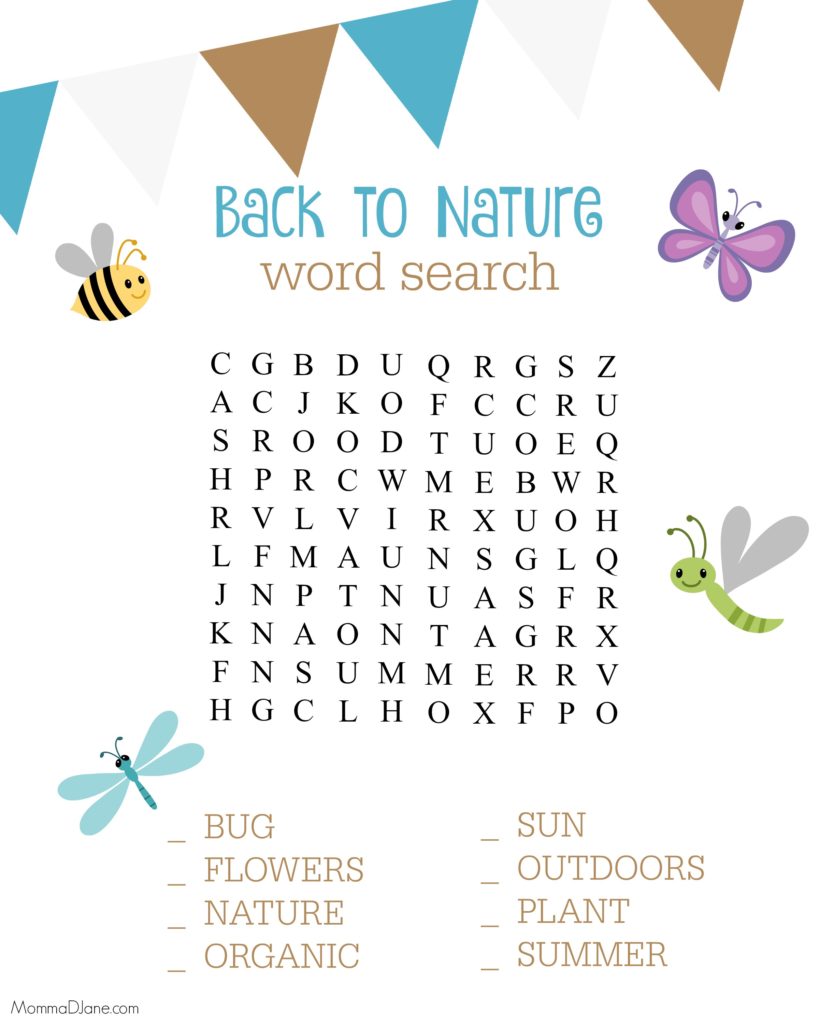 Back to Nature Word Search