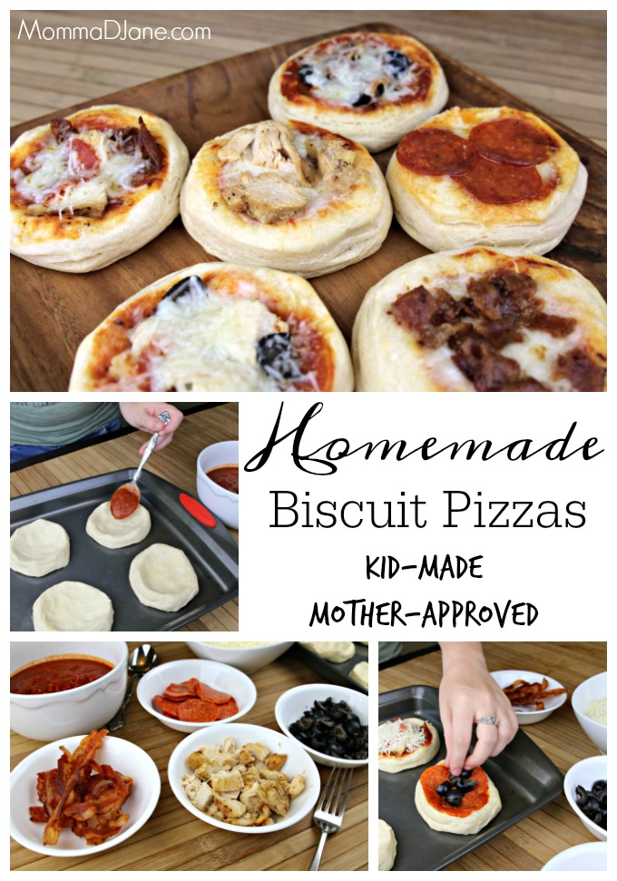 Homemade Biscuit Pizzas by Kids