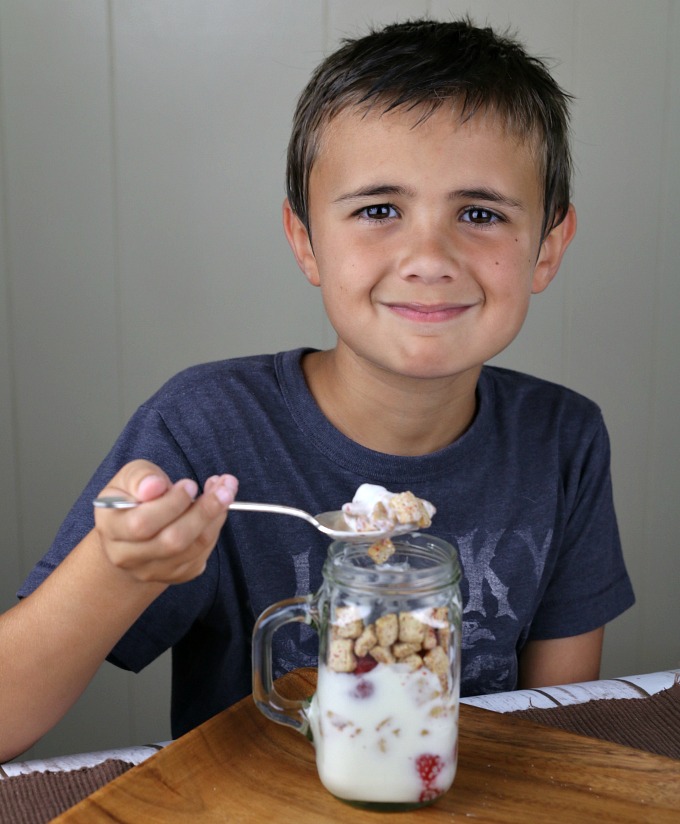 Noah with yogurt parfait