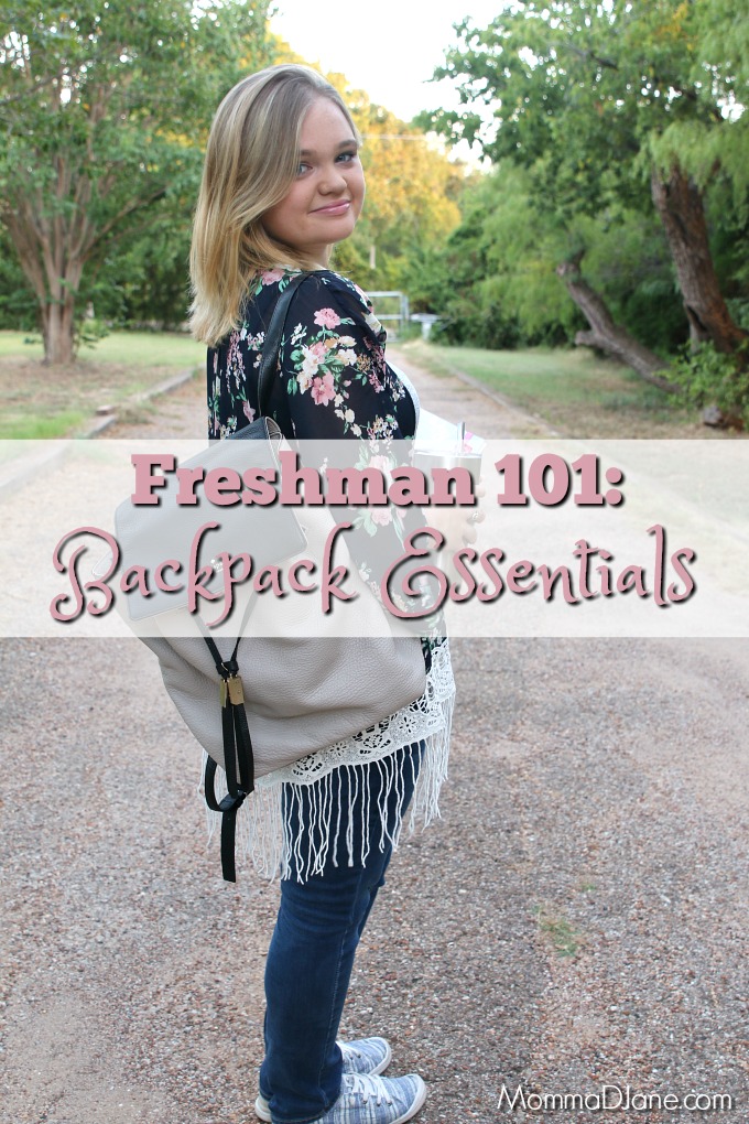Freshman 101 Backpack Essentials