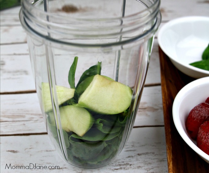 add apples and spinach