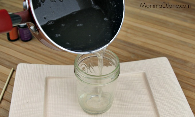 pour gelatin into jar