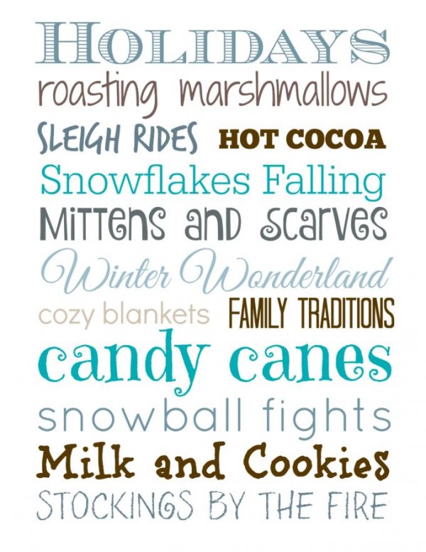 Free Printable Holiday Sign - Life. Family. Joy