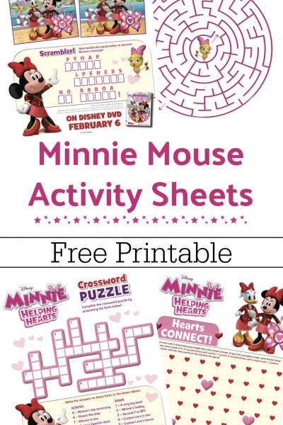 Minnie Mouse activity pages Archives - Life. Family. Joy