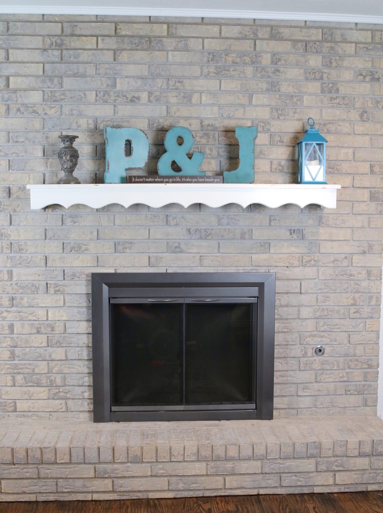 How to Whitewash a Brick Fireplace