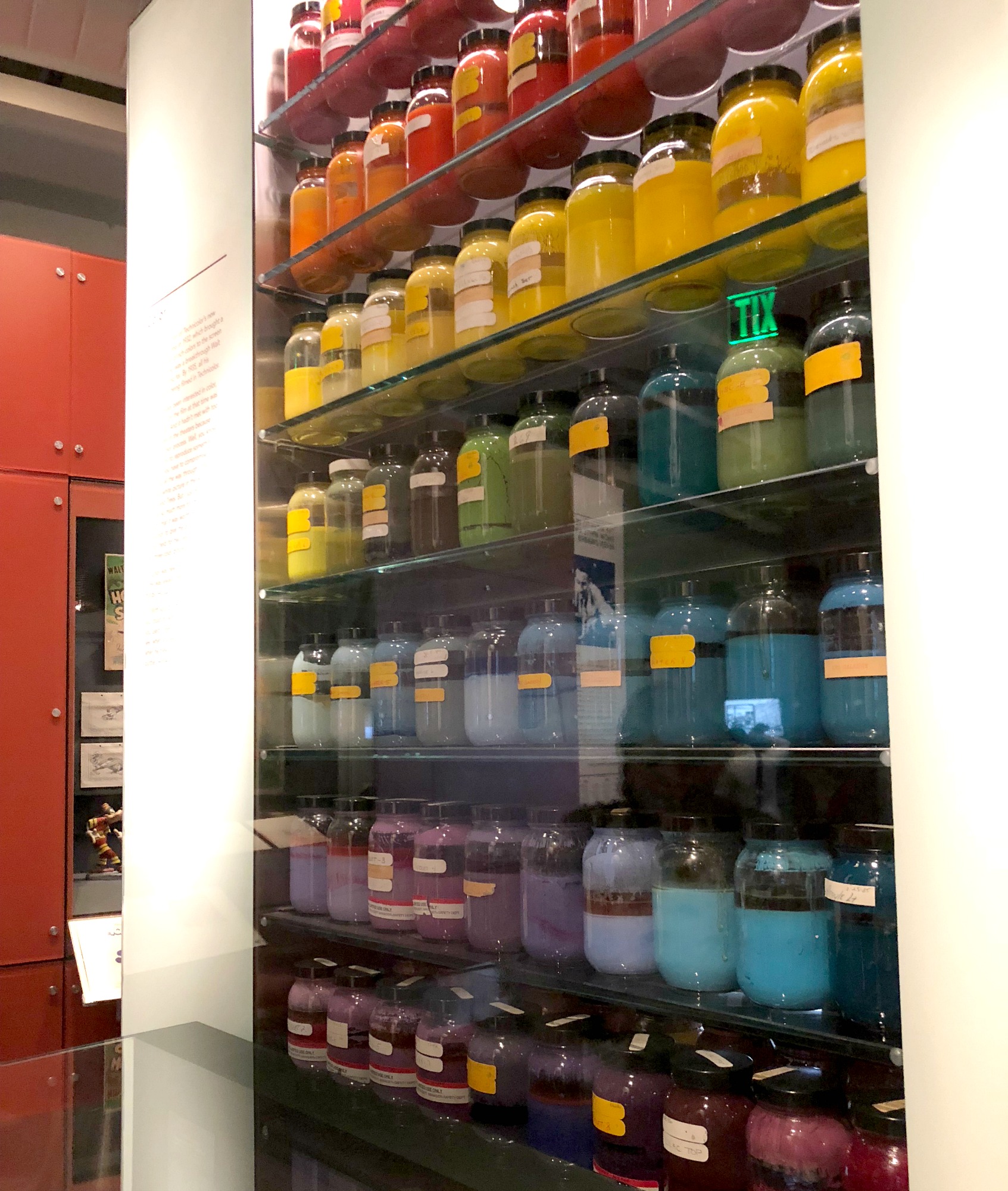 paint jars from Walt's cartoons in technicolor