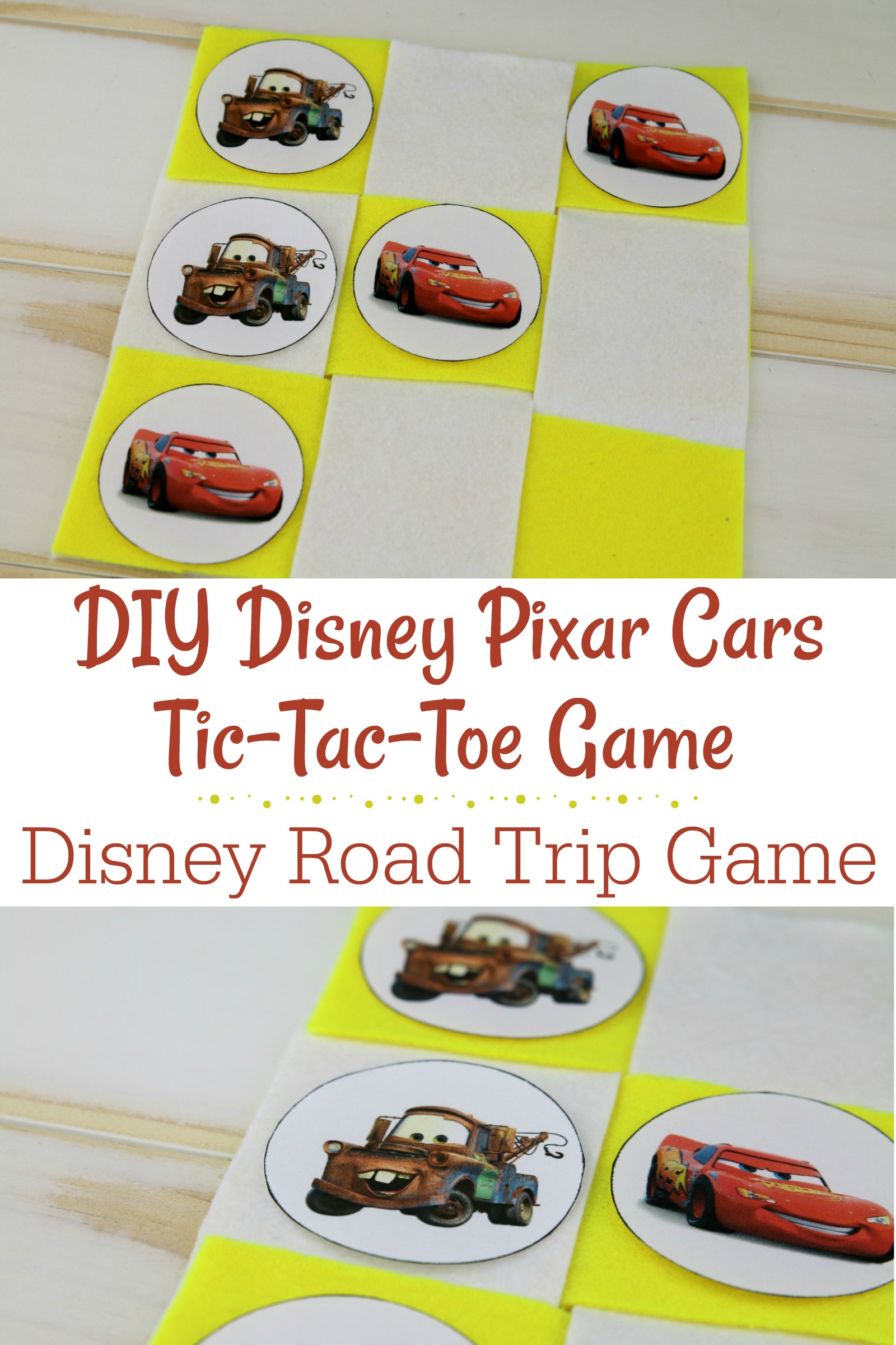 DIY Disney Pixar Cars Tic Tac Toe Game