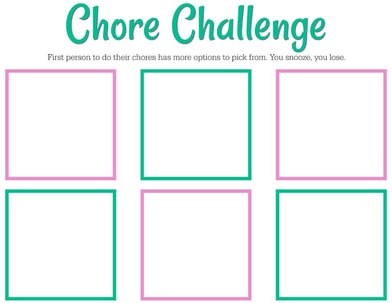 Free Printable Chore Chart for Teens - Life. Family. Joy