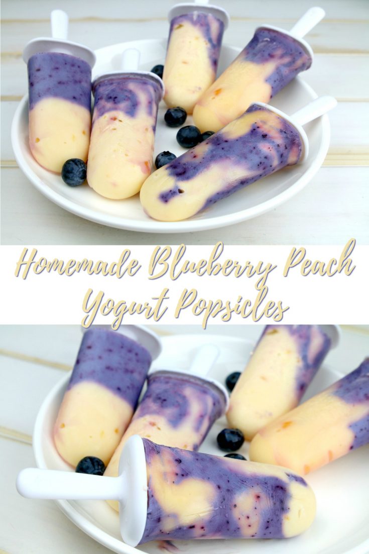 Homemade Blueberry Peach Yogurt Popsicles