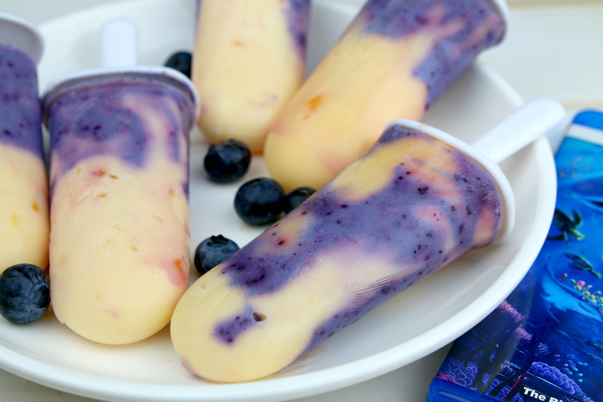 peach and blueberry popsicles
