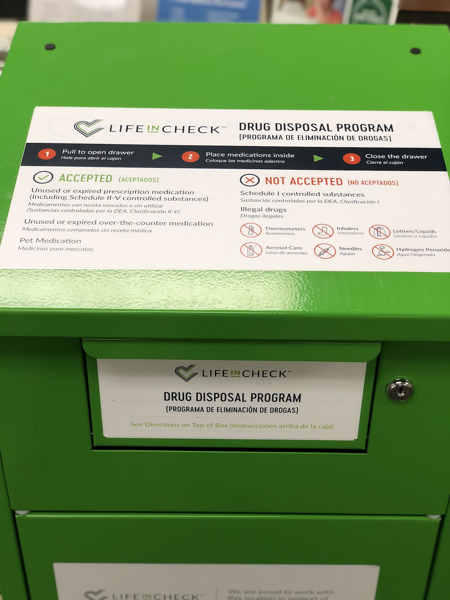 LifeInCheck Drug Disposal Receptacle
