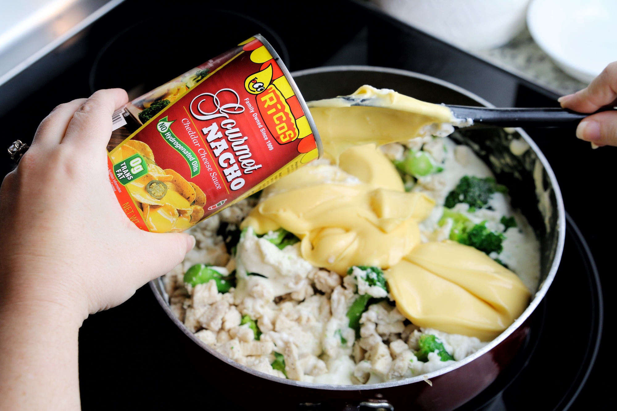 add Ricos Cheese to your chicken broccoli mix