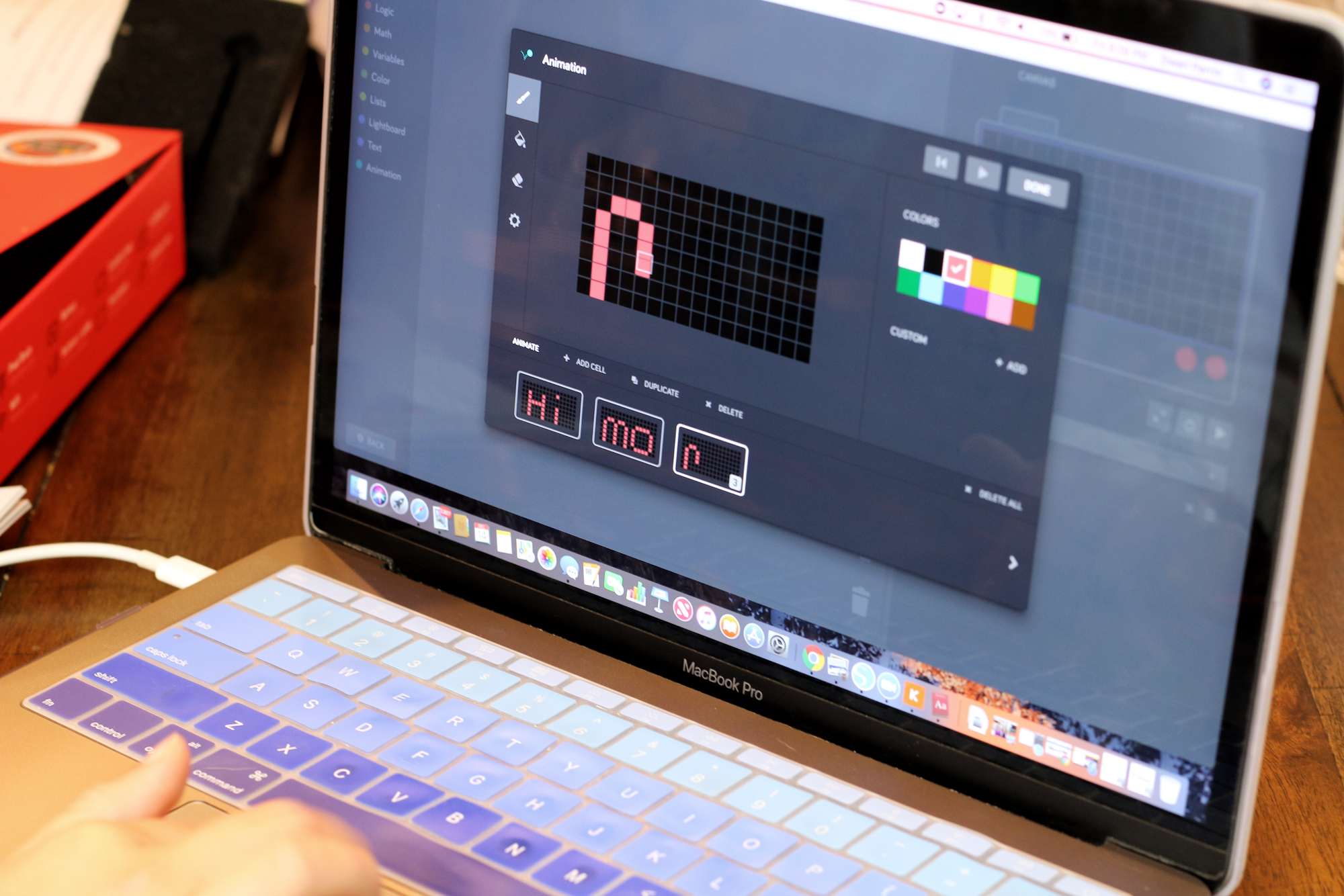 coding on the computer with Kano app