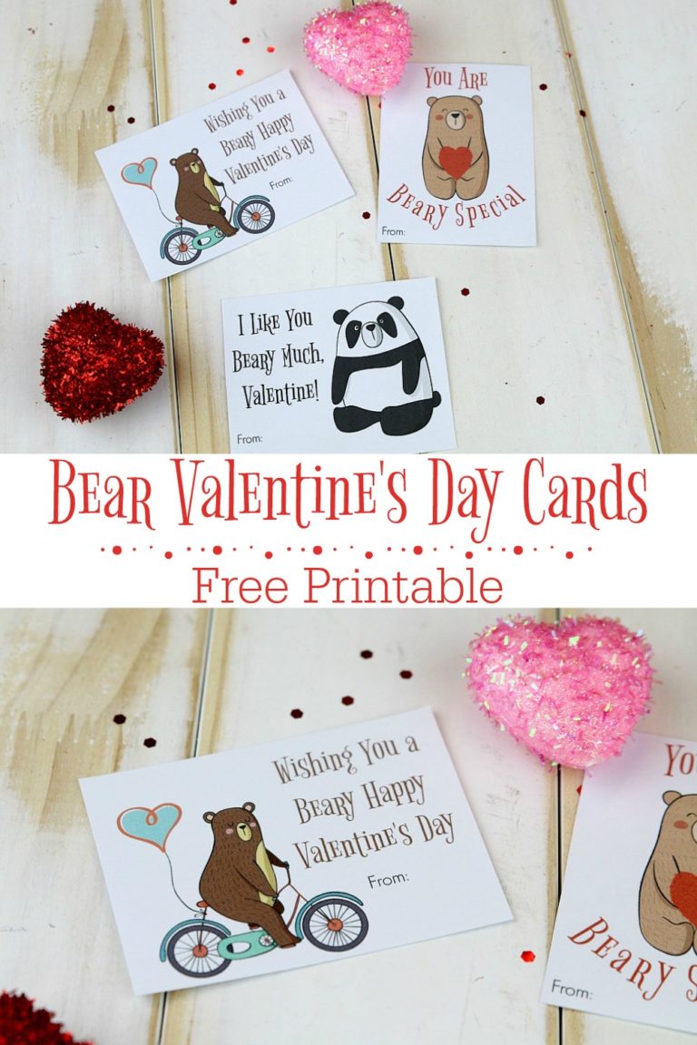 Free Printable Bear Valentine’s Day Cards