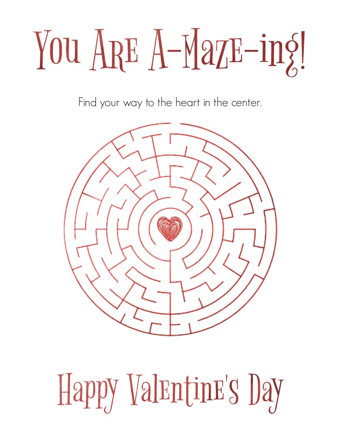 Free Printable Valentine S Day Maze Life Family Joy
