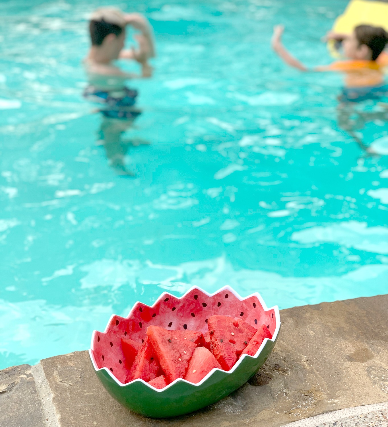 watermelon by the pool