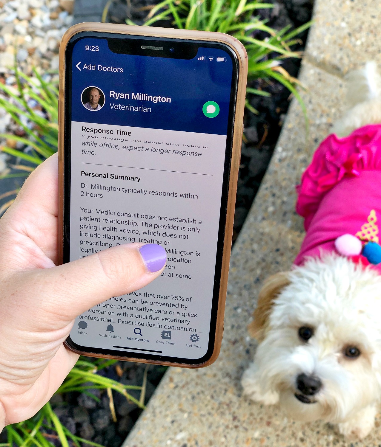 Medici app on phone