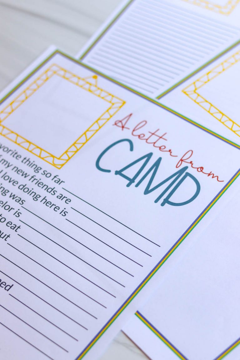 Letter From Camp: Printable For Kids