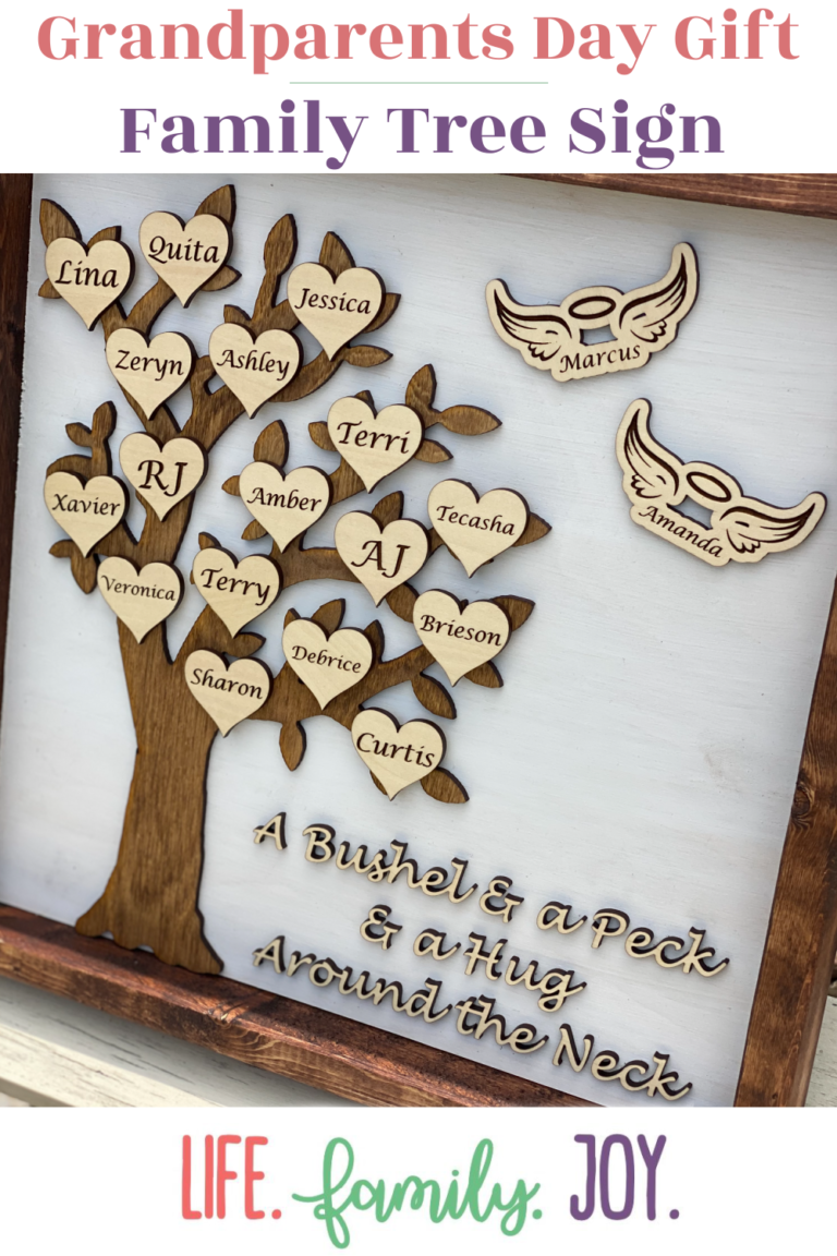 Grandparents Day Gift – Personalized Family Tree Sign